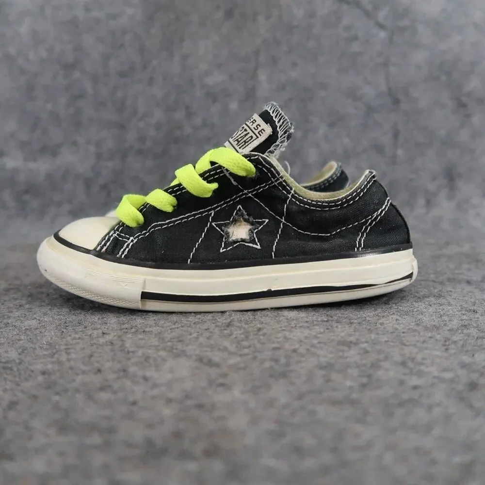 Converse Shoes Toddler 8 Sneakers One Star Casual Baby Infant Canvas Black Flat